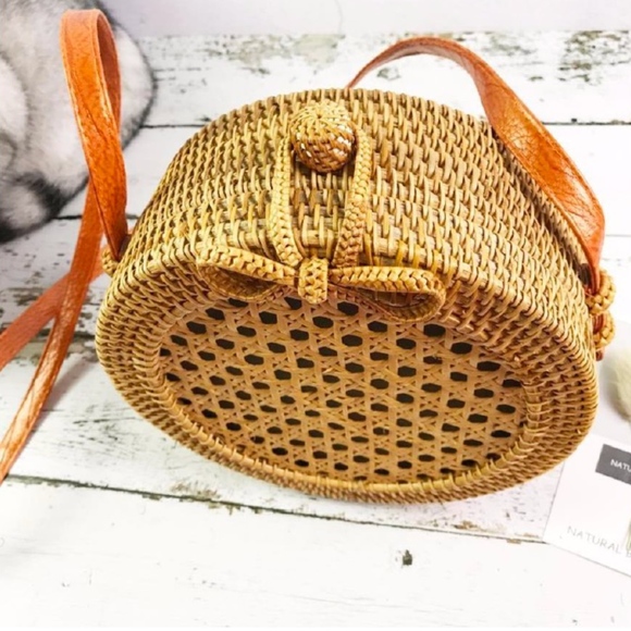 Handbags - Chic Round Handmade Rattan Woven Wicker Basket Boh